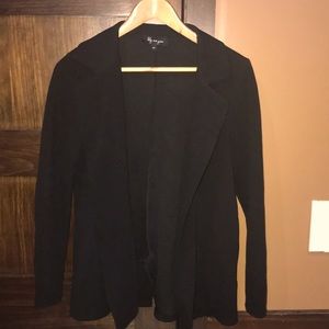 Black, work-casual, blazer-style cardigan